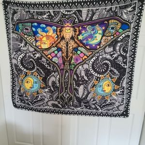 Psychedelic moth tapestry wall decor photo backdrop